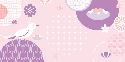 Naklejka premium Spring Japanese Cherry blossom flower background vector. Sakura floral Wallpaper design of elegant gold line cherry blossom flower, branch. Illustration for banner, wall decoration, backdrop, ads.