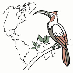 A colorful hornbill perched on a branch ©  Stock Gallery