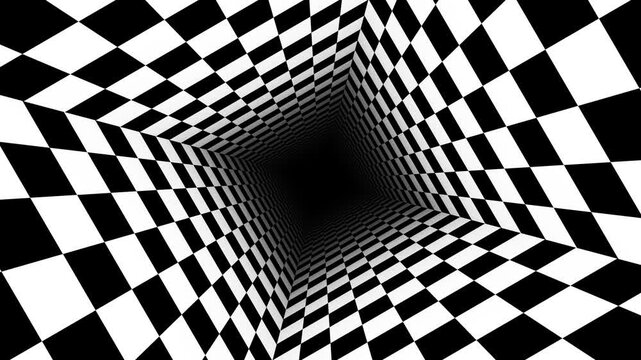 Hypnotic optical Illusion Loop Animation Checkerboard Background
