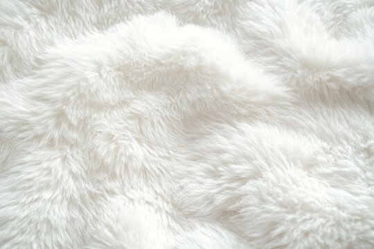 Close-up of soft white fluffy fur texture on a plush blanket evoking warmth and cozy comfort