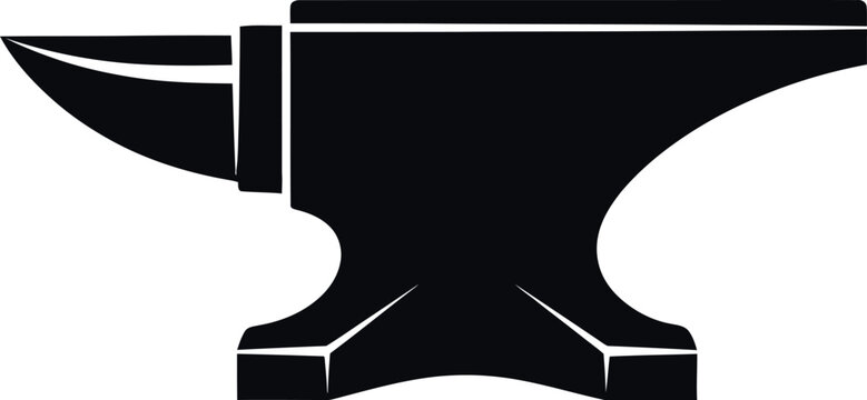 A black silhouette of a traditional blacksmith s anvil is displayed