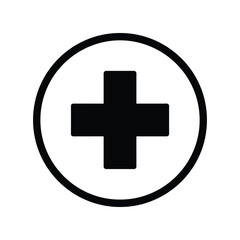 Obraz premium First Aid Minimal Line Icon Black Outline Vector
