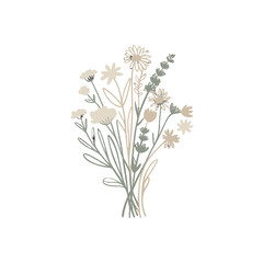 Obraz premium A delicate bouquet of wildflowers, offering a touch of natural beauty and tranquility.