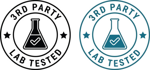 3rd Party Lab Tested Verified Quality Assurance Stamp Set for Certified Product Packaging Label Design © SAIF820