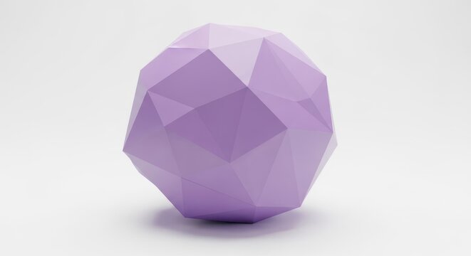 Purple geometric polygon ball 3d object