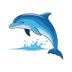 Obraz premium Dolphin jumping out of water fast.