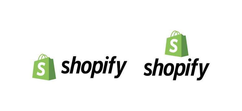 Modern Shopify Logo, Flat Vector Shopping Bag Symbol
