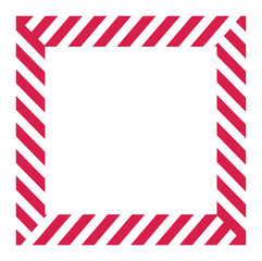 Fototapeta premium Red Diagonal Striped Border Frame Vector Illustration