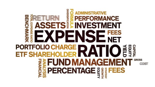 Expense Ratio animated word cloud-text design animation tag kinetic typography seamless loop.