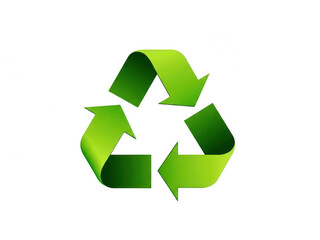 Obraz premium Green recycling symbol isolated on transparent background