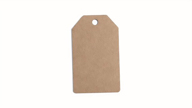 Simple brown rectangular tag with a rounded top and a single hole