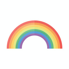 Fototapeta premium A brightly colored, arched rainbow with distinct bands of red, orange, yellow, green, blue, and purple