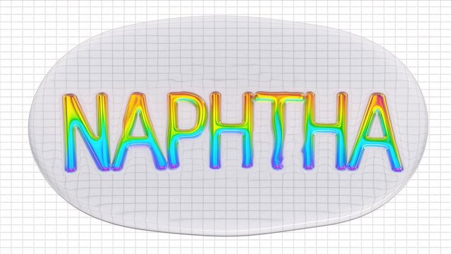 Rainbow naphtha oil liquid with ripple on white grid for chemistry