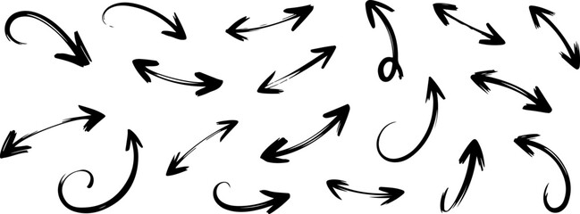 Fototapeta premium Hand-drawn Sketch Arrows Set