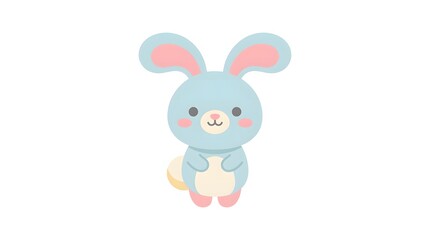 Fototapeta premium Cute Easter Bunny Minimal Illustration