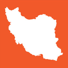 Obraz premium White map of iran on orange background