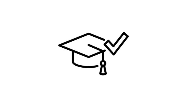Graduation Cap with Check Mark