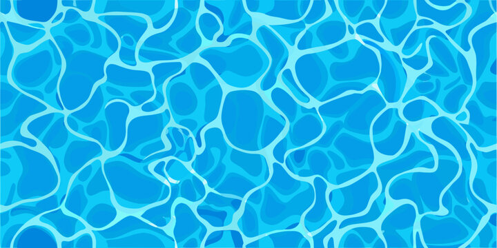 Abstract pattern of vibrant blue water ripples and reflections
