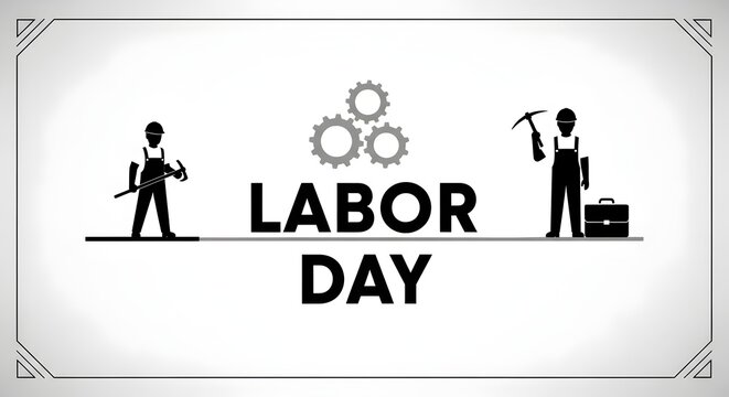 Labor day celebration with industrial workers