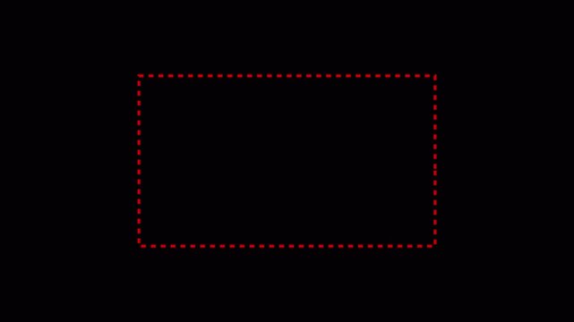 A simple and clean dashed rectangle frame. Dotted line rectangle frame animation on transparent background. selection box outline, border frame dotted line animation on isolated screen.4k animation.
