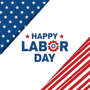 Happy labor day celebration with patriotic theme