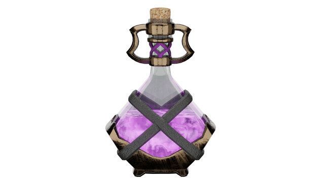 Poison elixir designed for a fantasy game setting with intricate details and unique shape