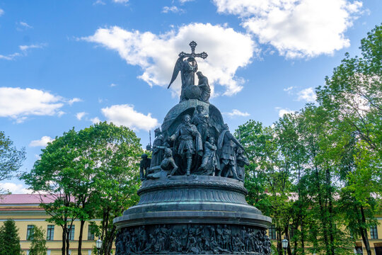 Russia Millennium monument, a famous historic landmark in Veliky Novgorod, Russia.

