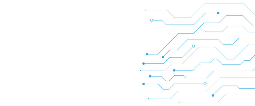 Dense Blue Circuit Board Pattern with Nodes on Black