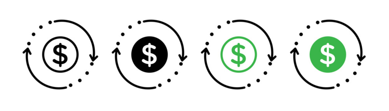 Circulation of money icons collection