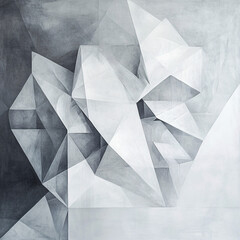 Naklejka premium Abstract Geometric Shapes with Grayscale Shading Concept
