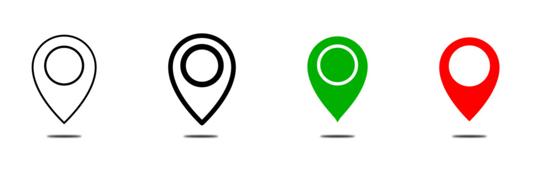 Map Pin Icons Set &ndash; Location Marker GPS Navigation Pointer UI Vector Pack