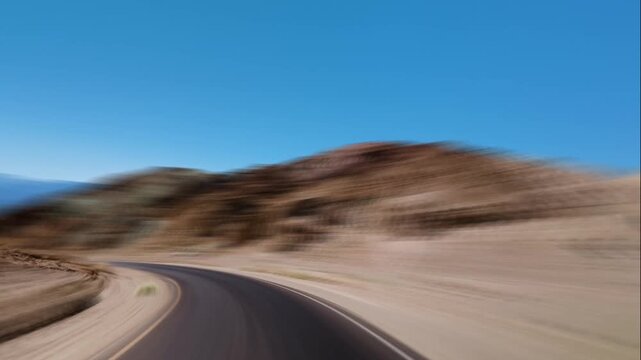 Time-lapse Drive through Artist Palette  at Death Valley National Park POV