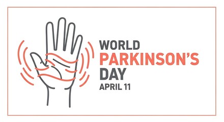 Obraz premium World parkinson's day awareness illustration with hand and brain symbol