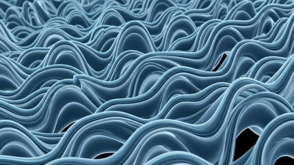 Obraz premium A close-up view of a wavy blue fabric texture with smooth folds