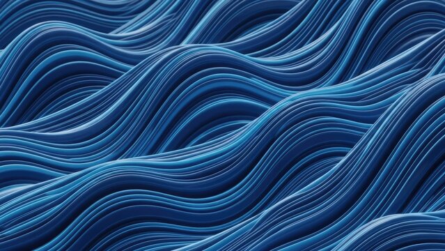 A vibrant blue wavy pattern with smooth flowing lines and curves