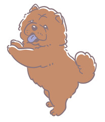 Obraz premium 犬、チャウチャウのイラスト素材。ベクターイラスト素材。