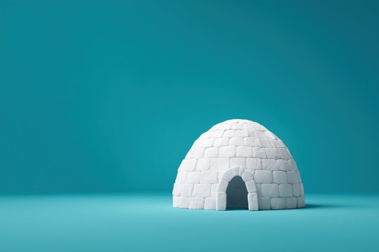 small igloo model on a blue background