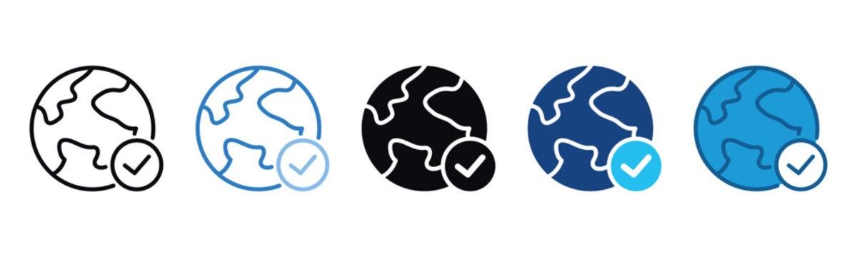 Earth Icon Set Multiple Style Of