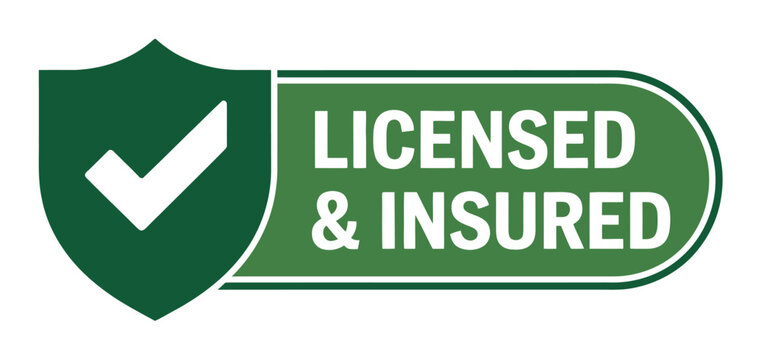 Green Shield with Checkmark and "Licensed Insured" Text