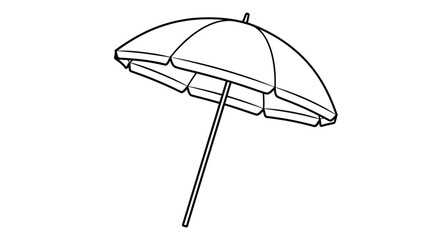 Simple line drawing of a beach umbrella on a white background © Bristy