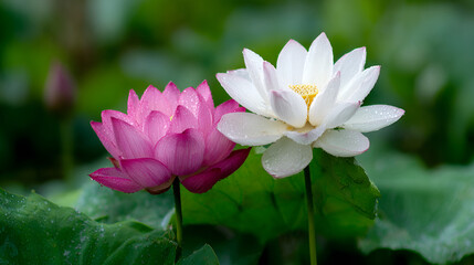 Obraz premium Commercial photos of lotus and lotus pond scenes 
