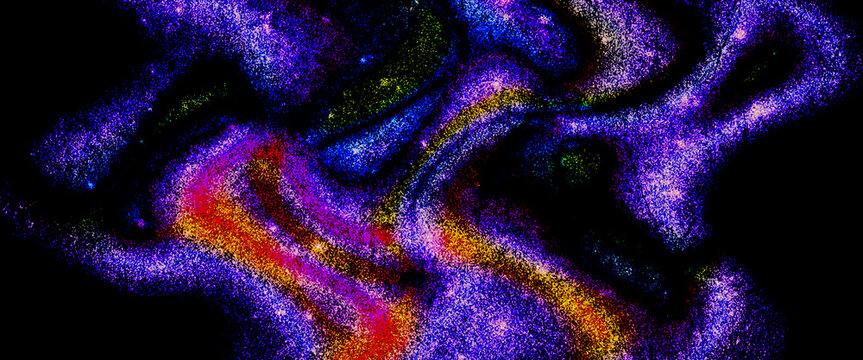 Textura c&oacute;smica com fluxo abstrato e luz difusa.