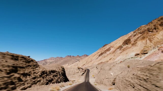 Driving Through Artist's Palette Death Valley National Park POV