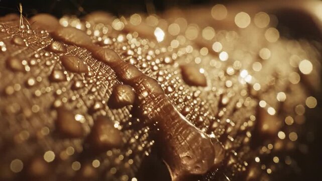 Close-up of Water Droplets on a Surface