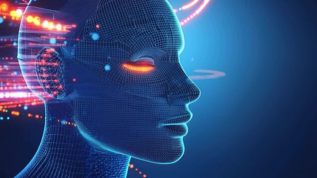 Mind's Digital Frontier: A captivating visual exploration of the human mind, showcasing the intricate network of thoughts and ideas through a digital representation.