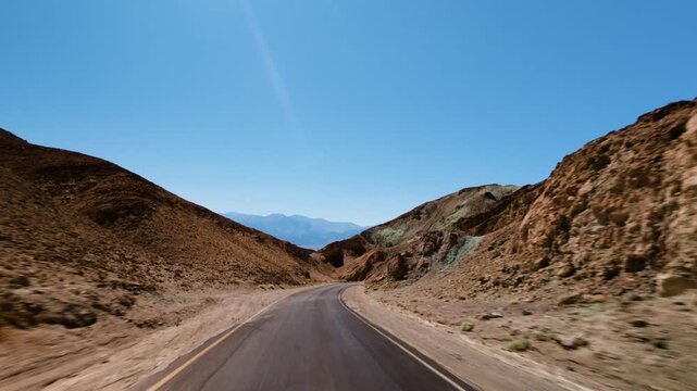Driving Through Artist's Palette Death Valley National Park POV