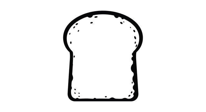 Simple black and white illustration of a slice of bread silhouette
