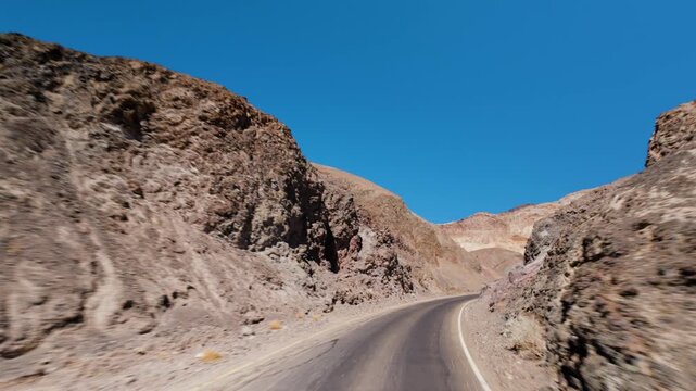 Driving Through Artist's Palette Death Valley National Park POV
