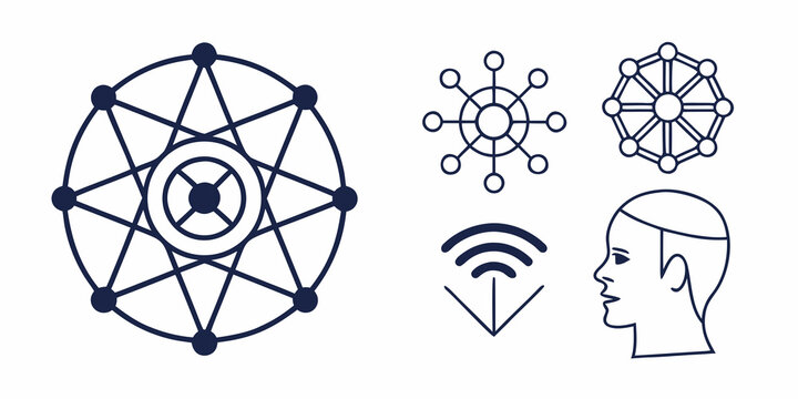 Network and brain white background technology internet