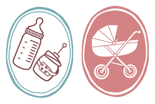 Baby bottle pacifier stroller digital